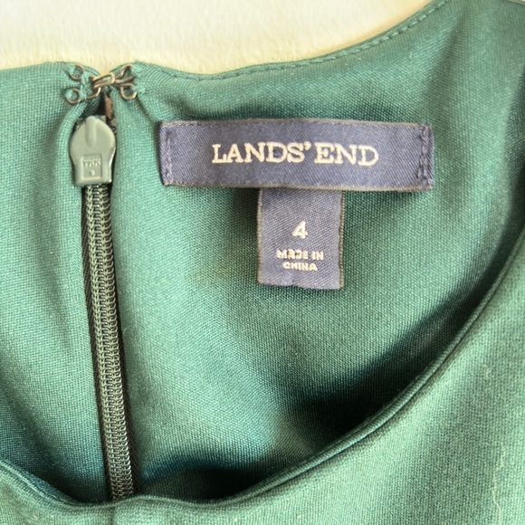 Lands End Sheath Dress Pockets Sleeveless Knit Stretch Jumper Size 4 Green EUC - Picture 10 of 15